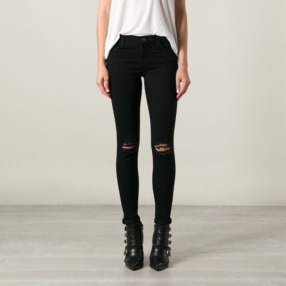 womens black skinny jeans ripped knees